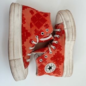 Converse limited edition platform embroidered high tops